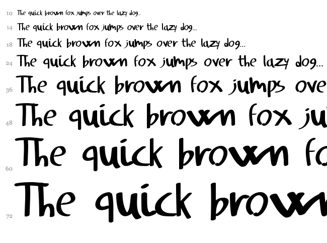 Svampens Handwriting font waterfall